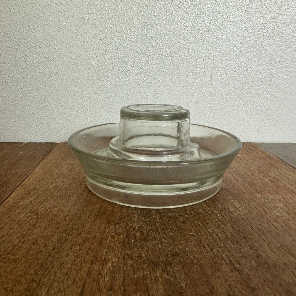 Vintage Chicken Waterer Base Glass 1940's Patent No 126997 Poultry Fount